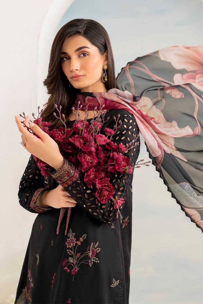 Iznik Lawn Collection: Elegant Heavy Embroidered Lawn Suit with Silk Digital Print Dupatta
