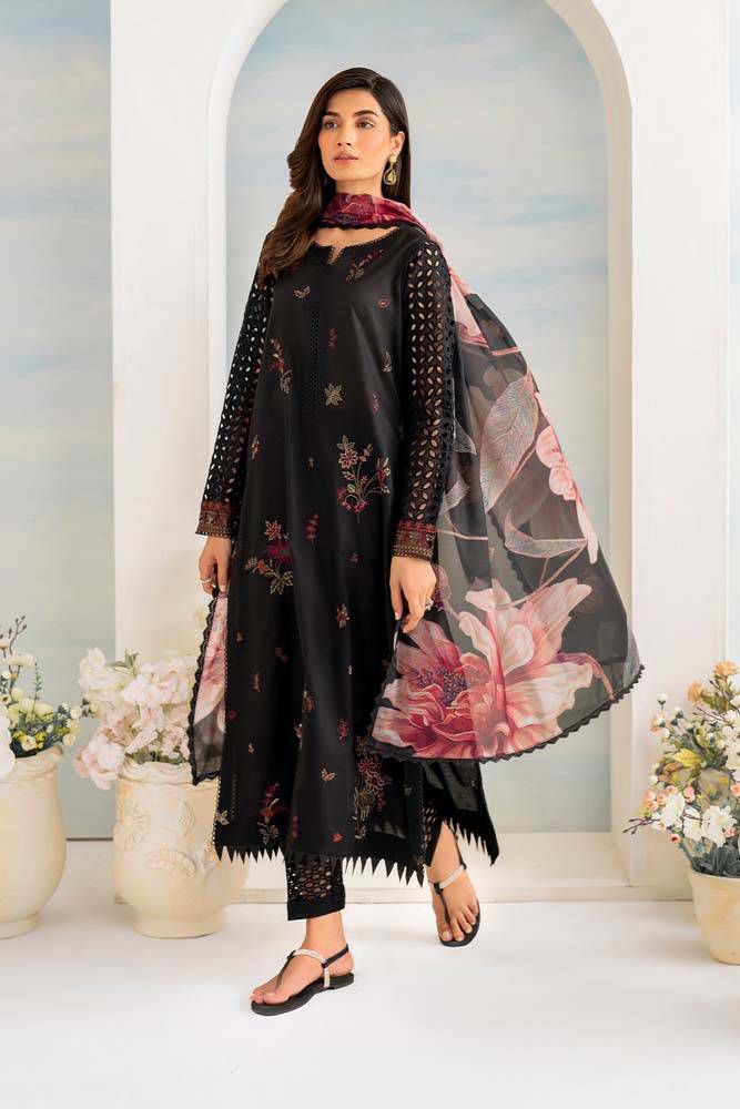 Iznik Lawn Collection: Elegant Heavy Embroidered Lawn Suit with Silk Digital Print Dupatta