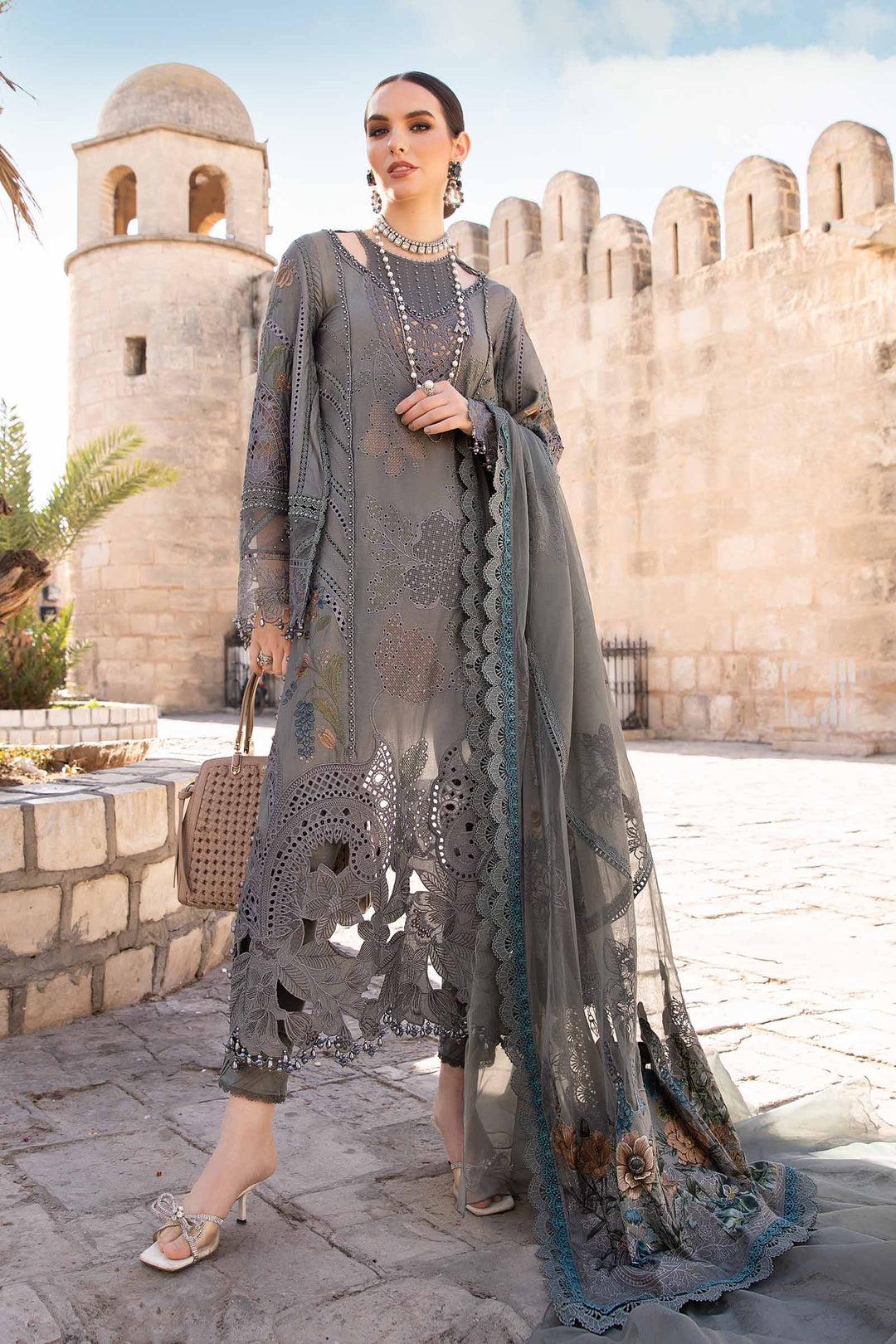 Maria B Luxury Lawn Collection 2025 – Fully Embroidered 3-Piece Suit with Bead Work