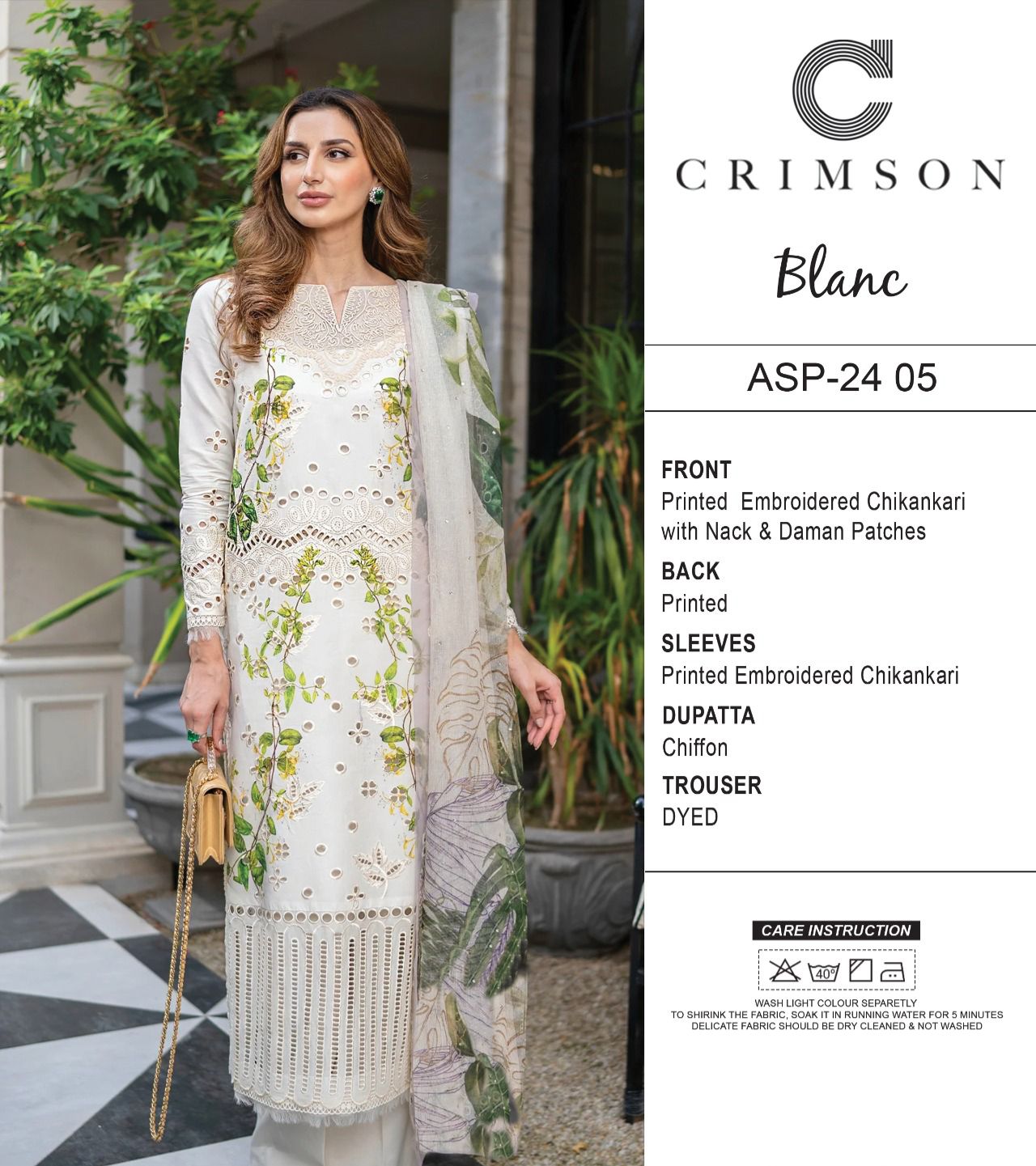 Crimson 2025 Stunning Summer Lawn Collection β 3 Piece Suit with Embroidered Details