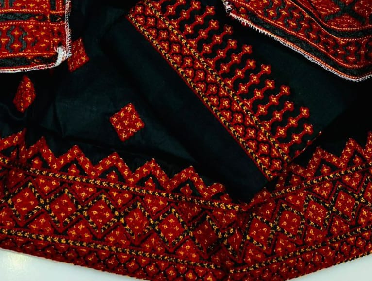 3-Piece Sindhi & Balochi Embroidered Suit