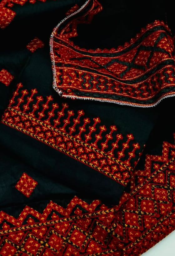 3-Piece Sindhi & Balochi Embroidered Suit