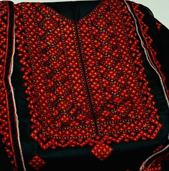 3-Piece Sindhi & Balochi Embroidered Suit