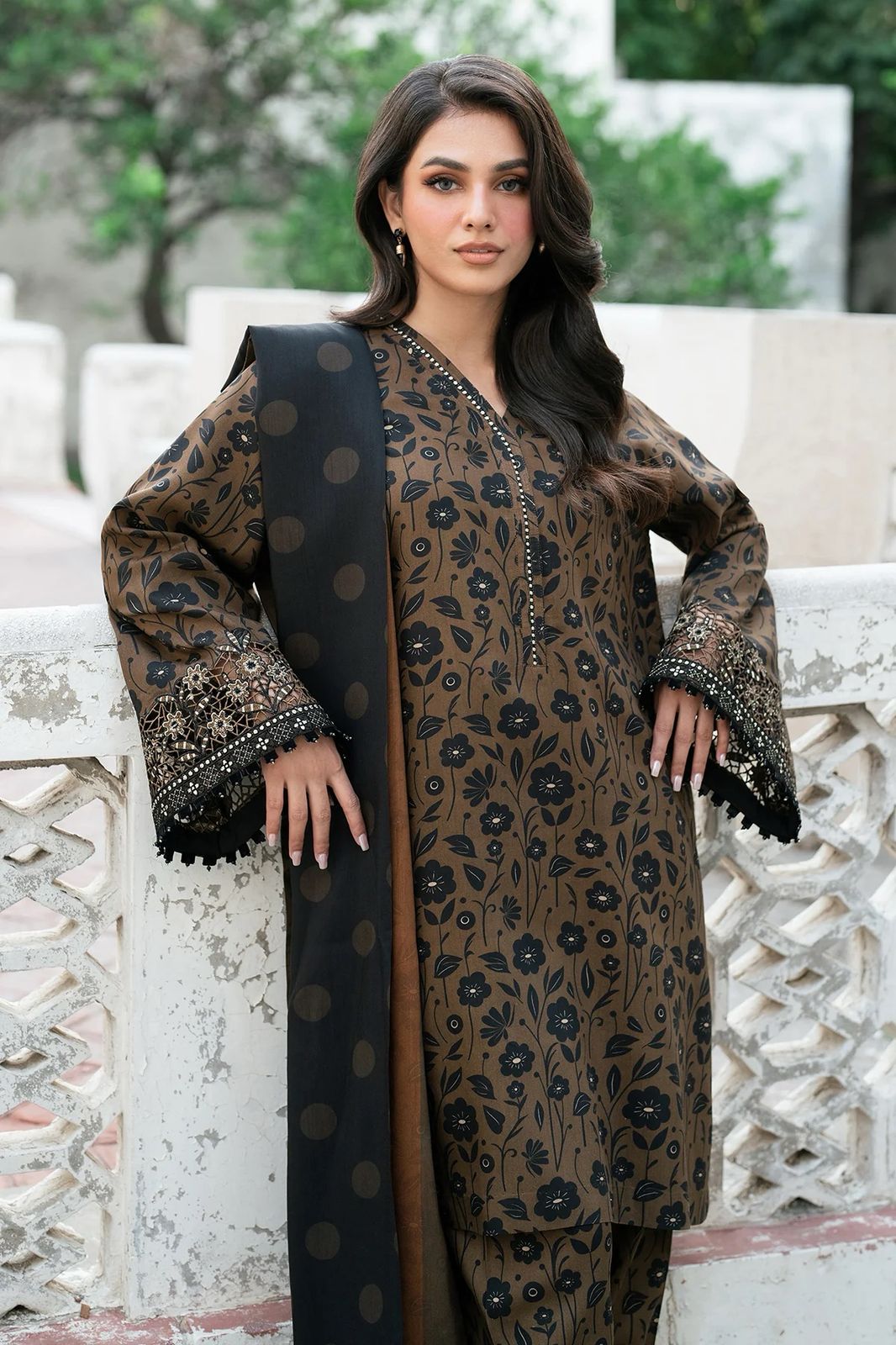 Baroque Unstitch Replica: Lawn Suit with Silk Dupatta