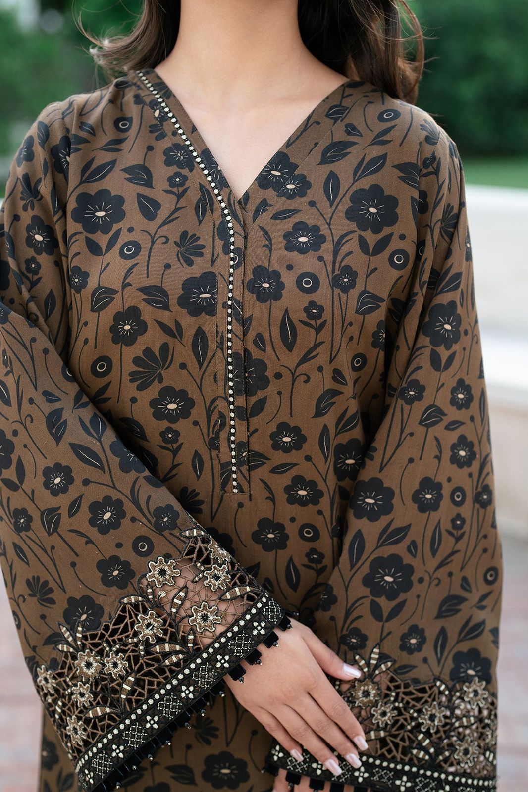 Baroque Unstitch Replica: Lawn Suit with Silk Dupatta