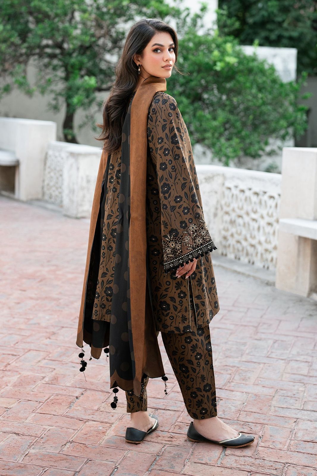 Baroque Unstitch Replica: Lawn Suit with Silk Dupatta