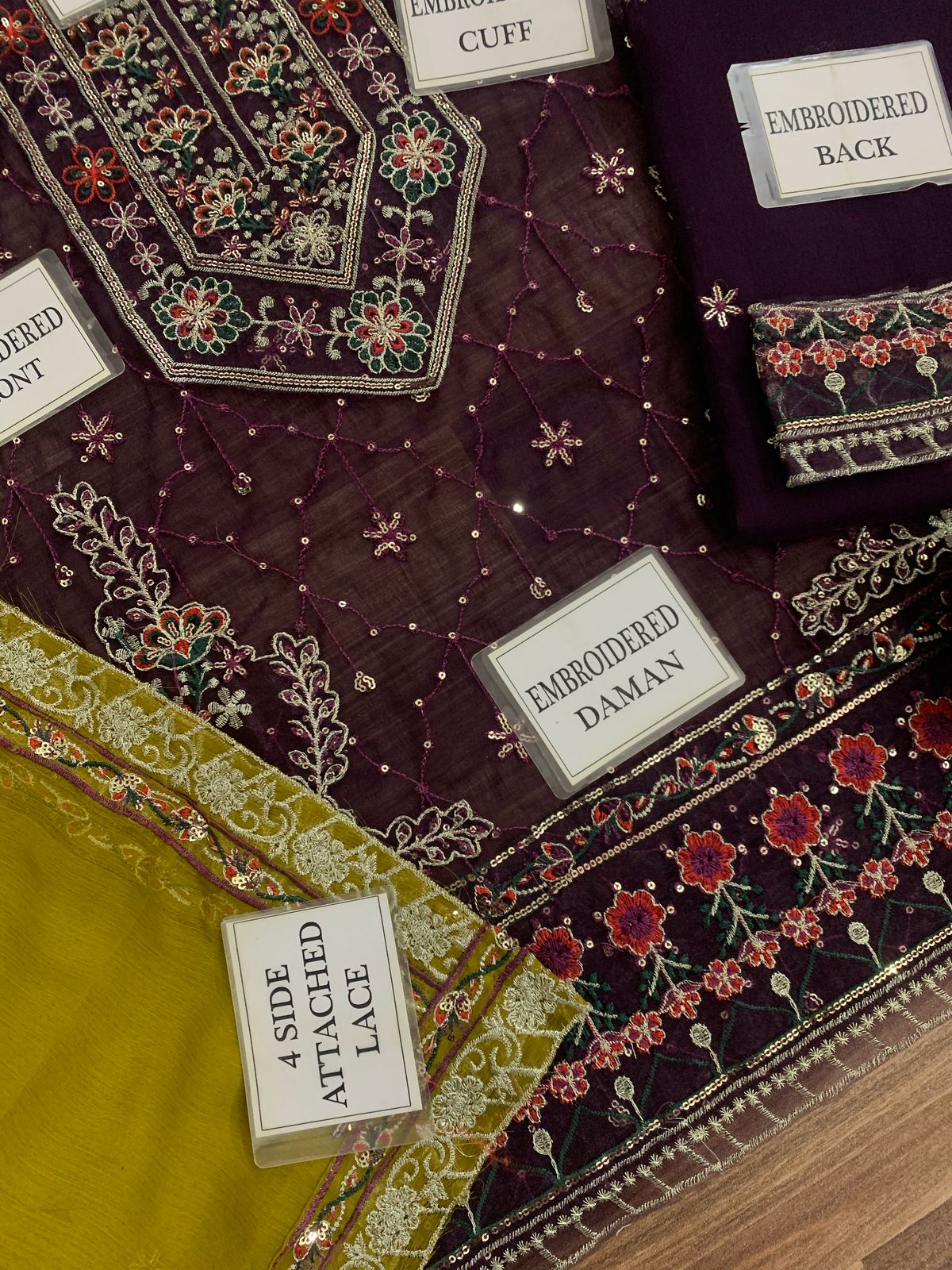 Asim Jofa Chiffon Collection: Luxurious Embroidered Suit with Malai Trouser & Dupatta