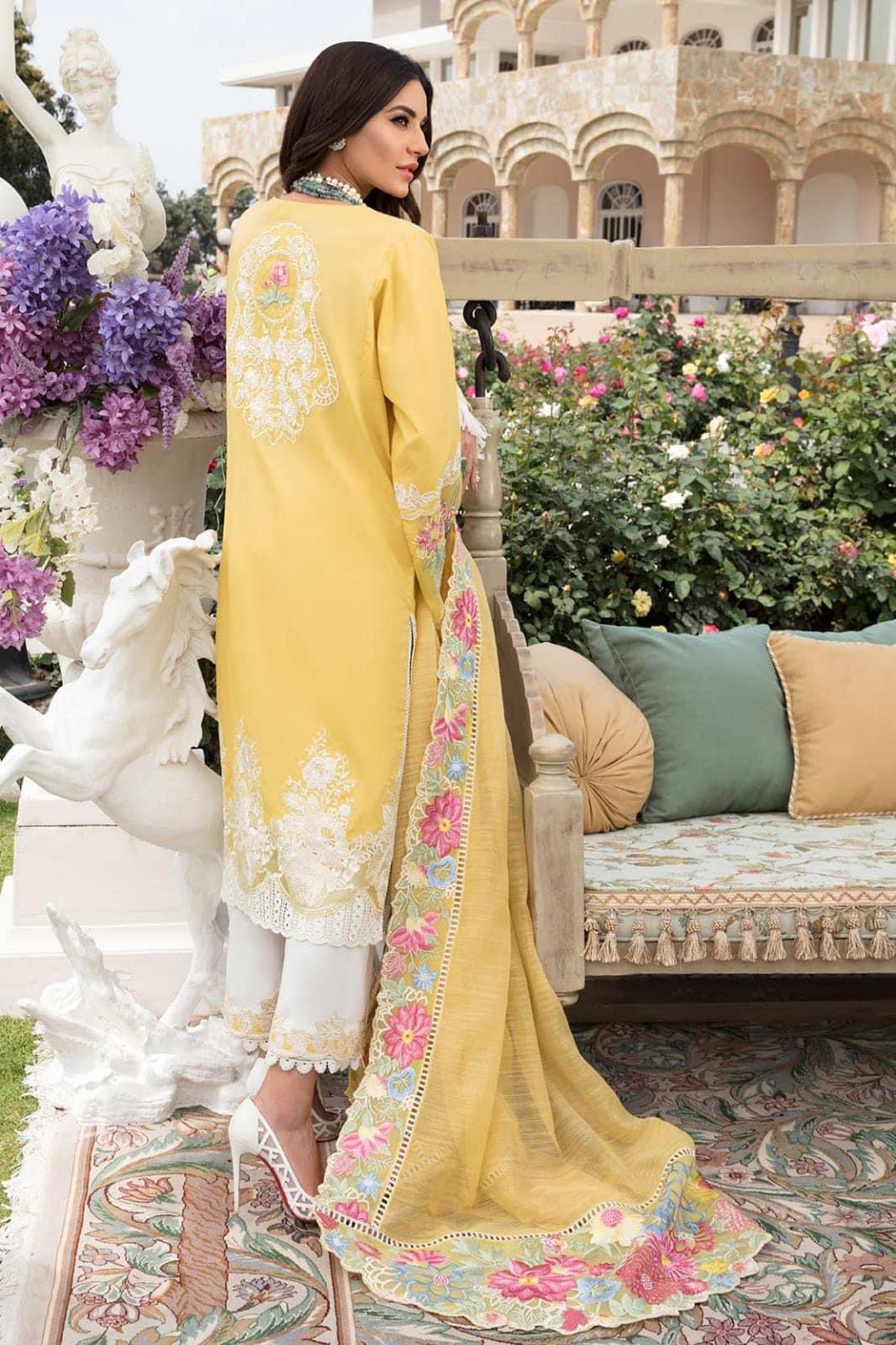 Crimson Luxury Chickenkari Collection: Elegant Embroidered Cotton and Organza Set