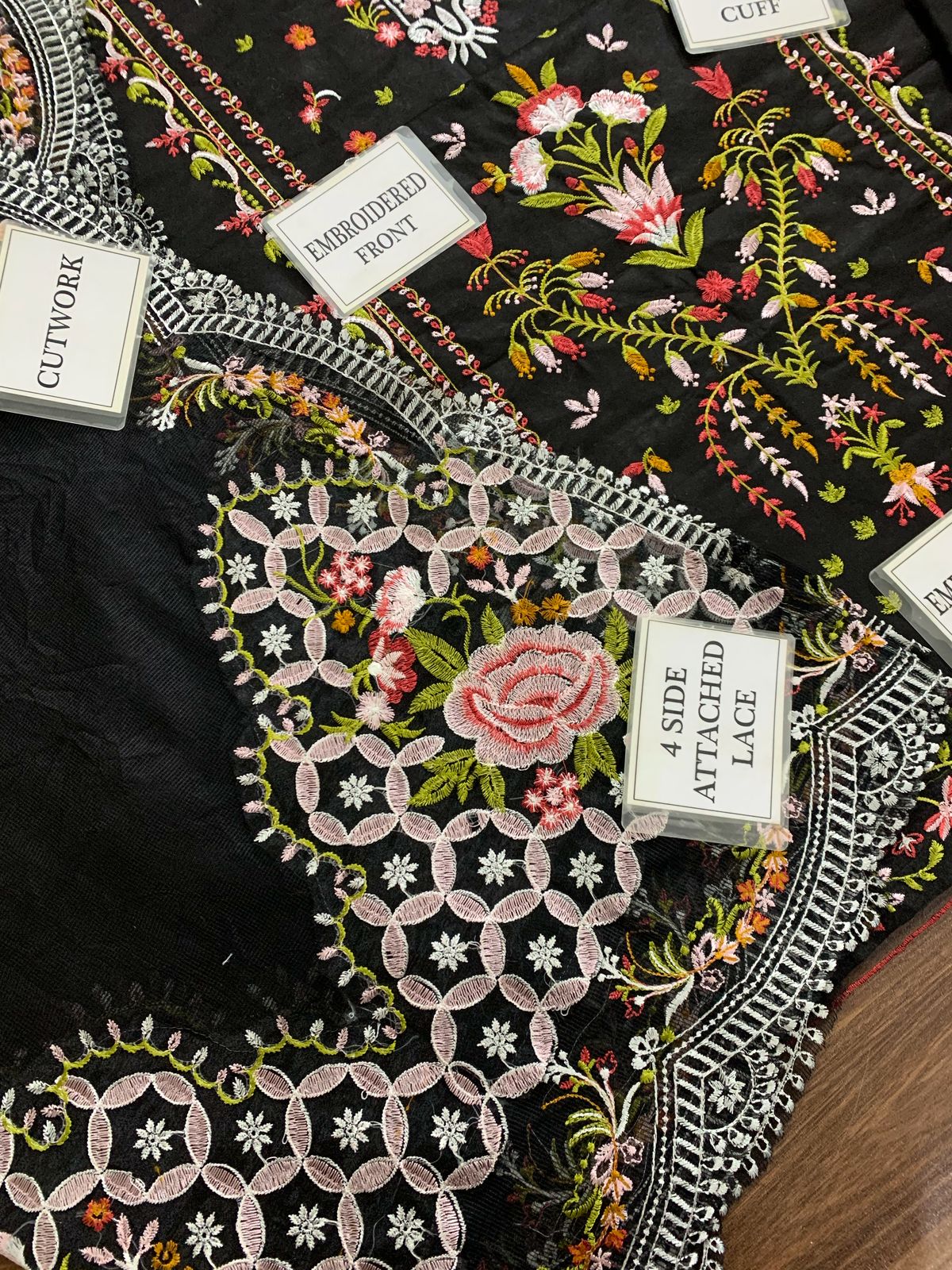 QALAMK Cotton Collection: Heavy Embroidered Shirt, Khaddi Net Dupatta & Dyed Cotton Trouser