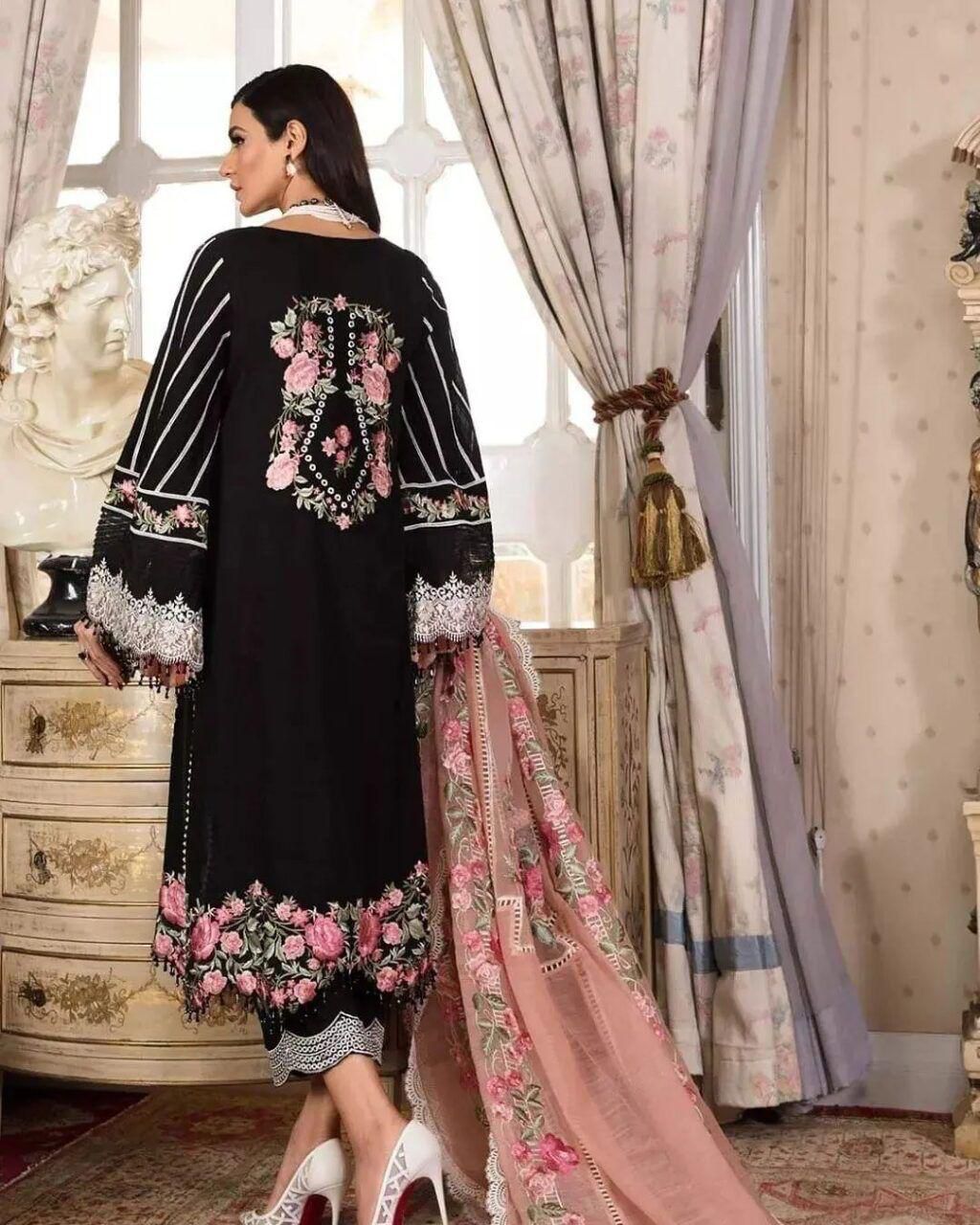 CRIMSON Embroidered Ensemble: Heavy Embroidery with Organza Dupatta