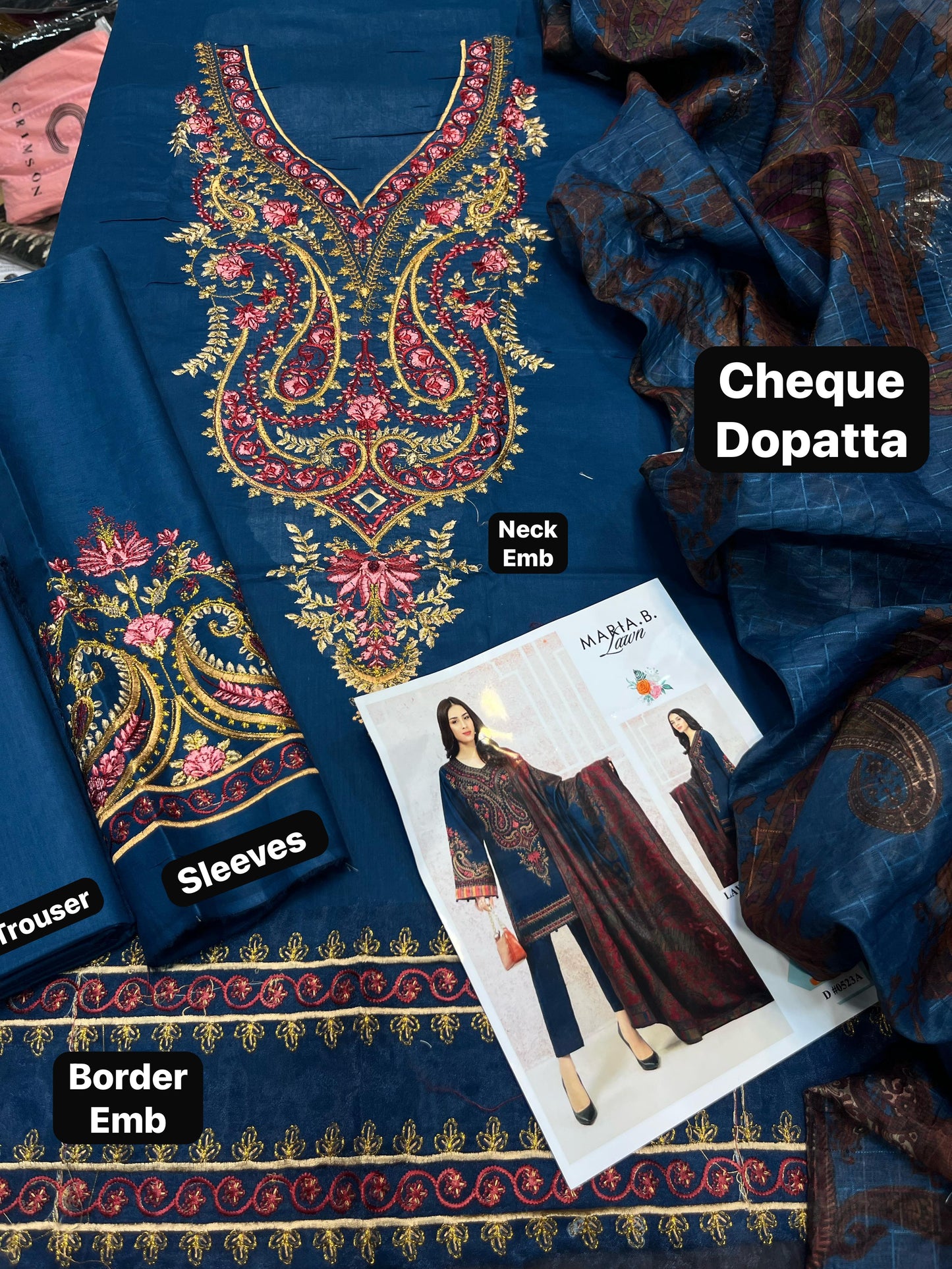 Maria B Luxury Collection Lawn with Printed Diamond Dupatta