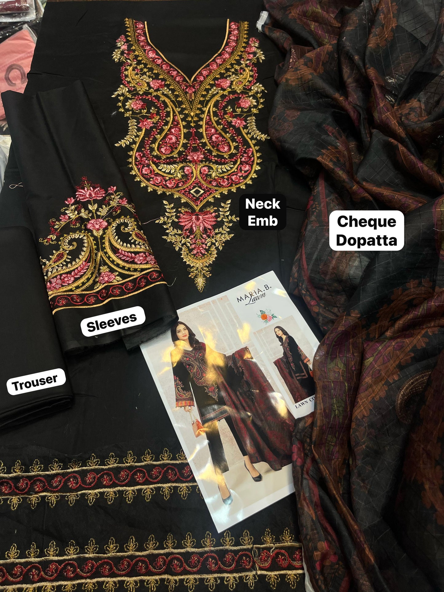 Maria B Luxury Collection Lawn with Printed Diamond Dupatta