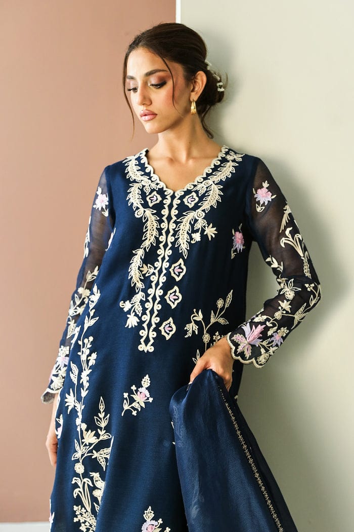 Zainab Fawad (Zuri) New Arrivals: Heavy Embroidered Organza Suit with Satin Trouser & Dupatta