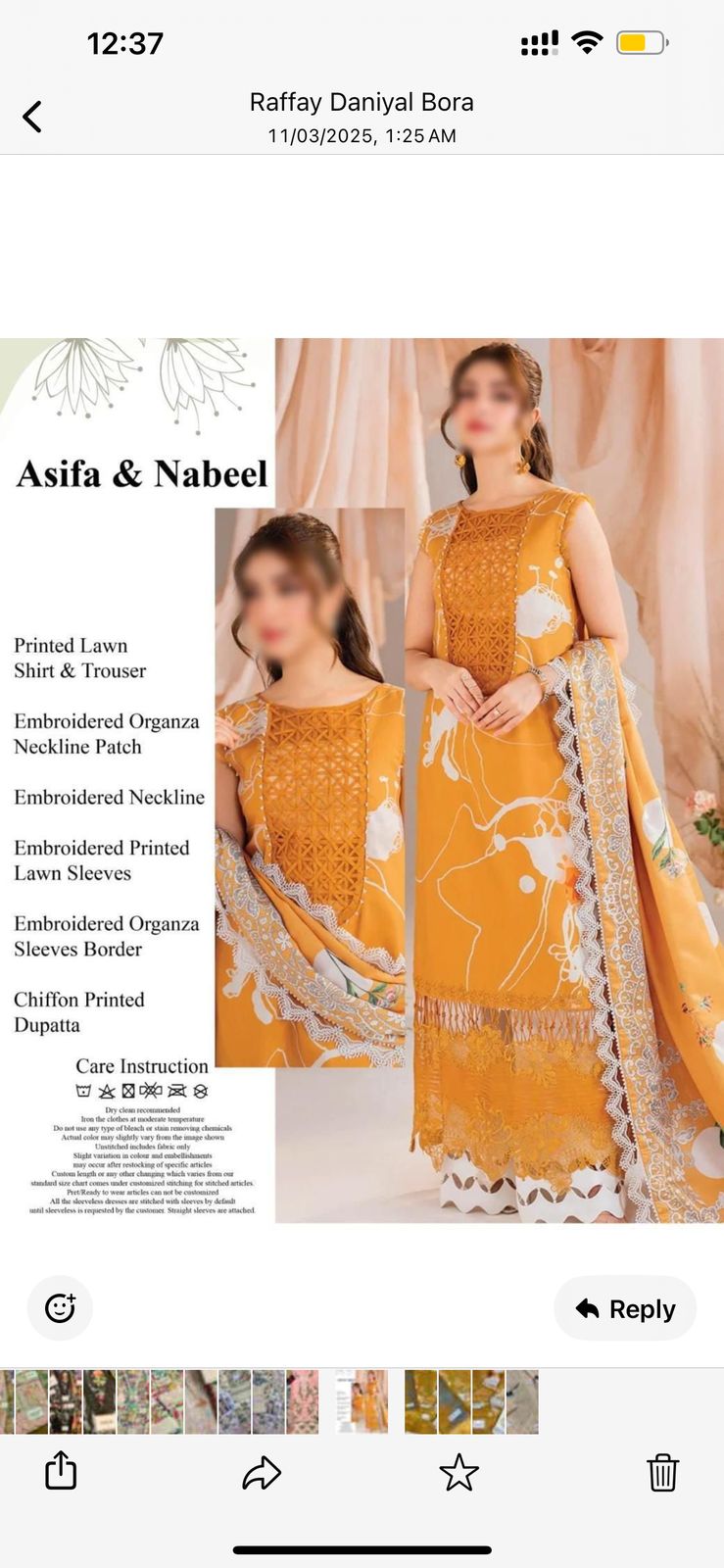 Asifa Nabeel – Designer Lawn Suit with Chiffon Dupatta | Embroidered & Printed 3-Piece