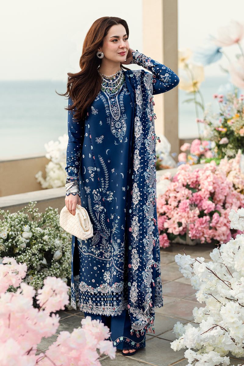 QALAMKAR Lawn Collection Heavy Embroidered Lawn Suit with Organza Dupatta