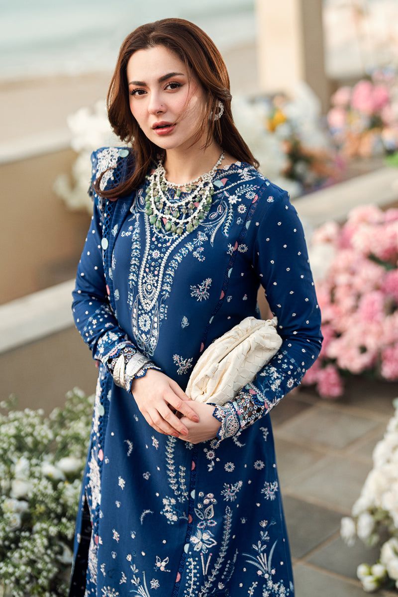 QALAMKAR Lawn Collection Heavy Embroidered Lawn Suit with Organza Dupatta