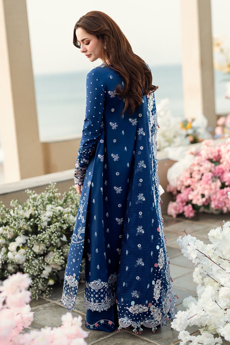 QALAMKAR Lawn Collection Heavy Embroidered Lawn Suit with Organza Dupatta