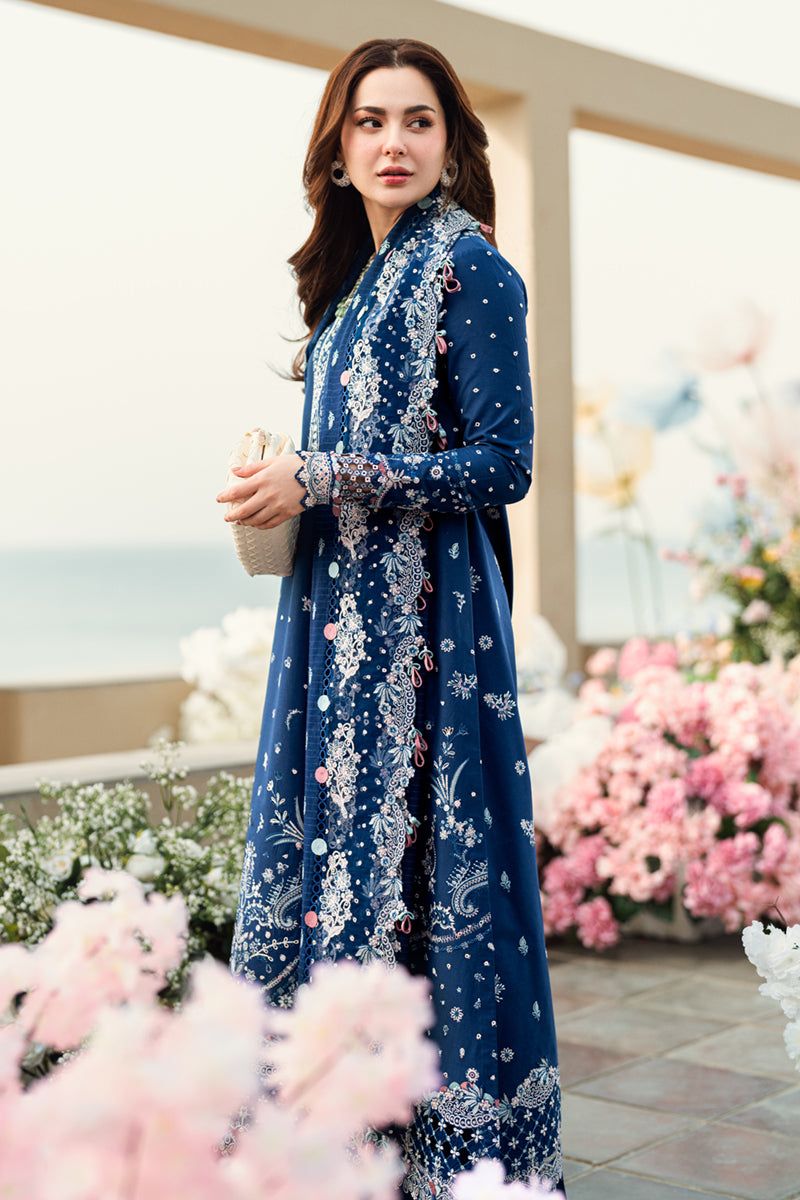 QALAMKAR Lawn Collection Heavy Embroidered Lawn Suit with Organza Dupatta