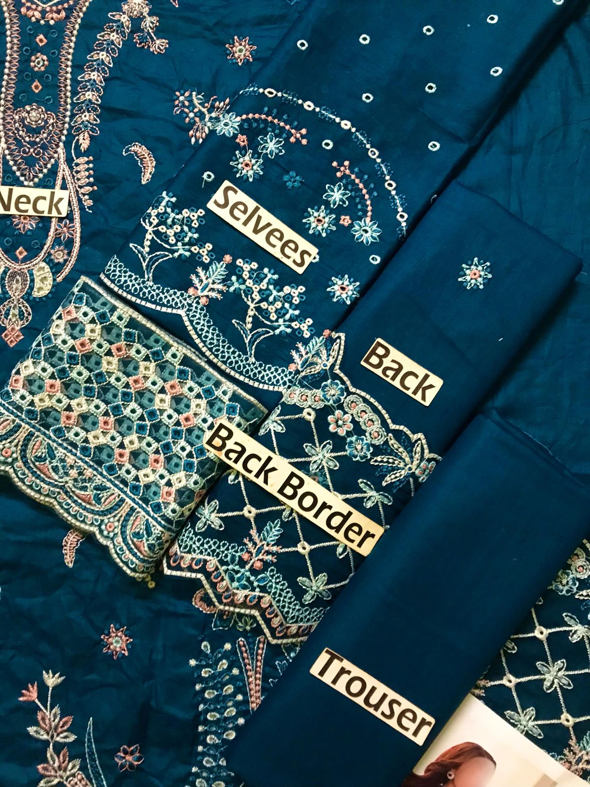 QALAMKAR Lawn Collection Heavy Embroidered Lawn Suit with Organza Dupatta