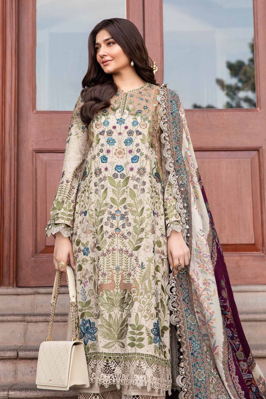 Maria B MPRINT Lawn Collection 2025: Embroidered Lawn Suit with Chiffon Dupatta