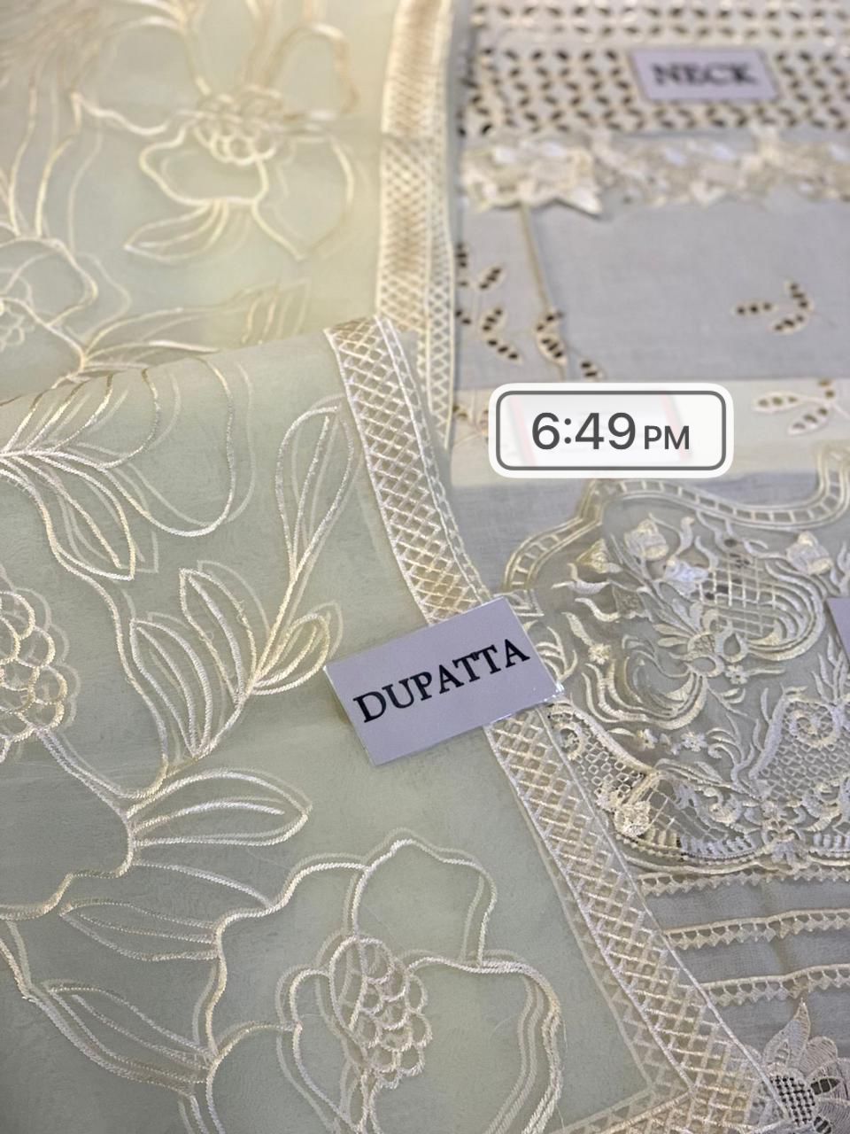 Valentina Creme-24 by MUSHQ – Luxury Chikankari Embroidered 3-Piece Suit