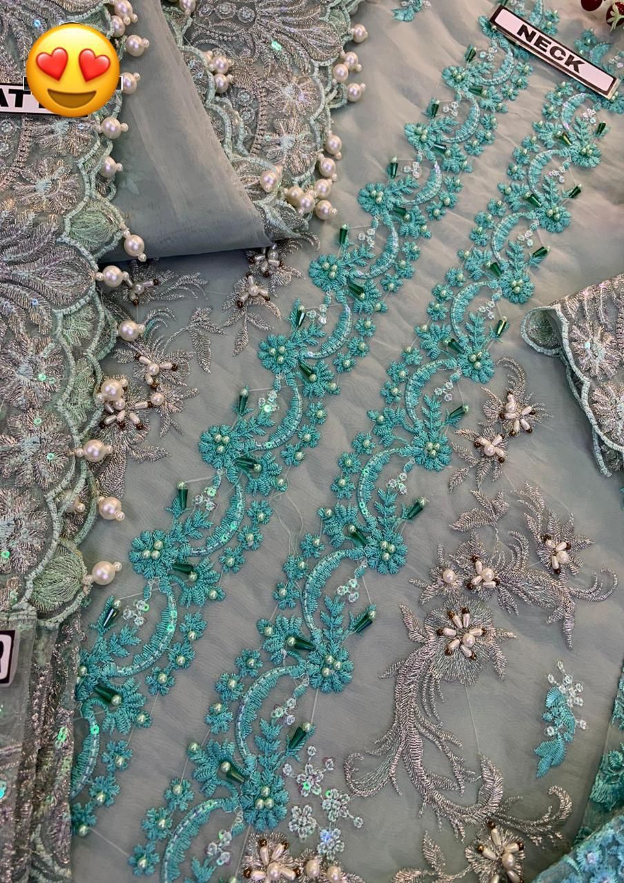 ELAAF Bridal Organza Collection: Embroidered Shirt & Dupatta with Malai Trouser