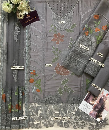 Maria B Luxury Lawn Collection 2025 – Fully Embroidered 3-Piece Suit with Bead Work