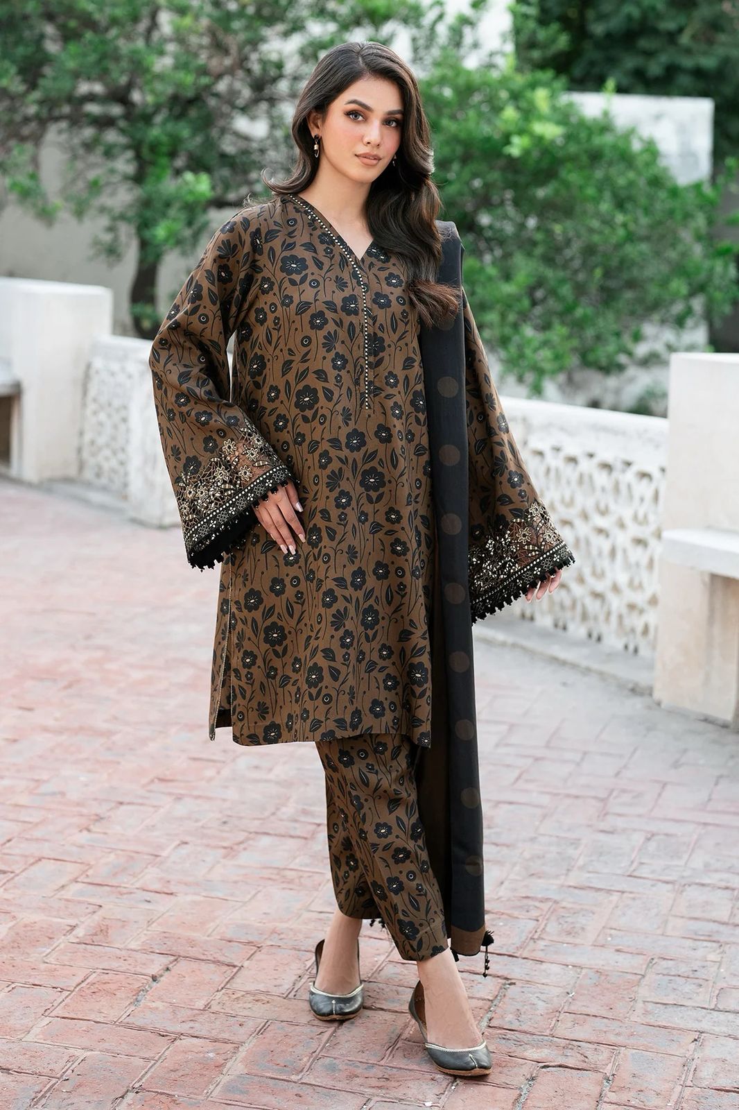 Baroque Unstitch Replica: Lawn Suit with Silk Dupatta