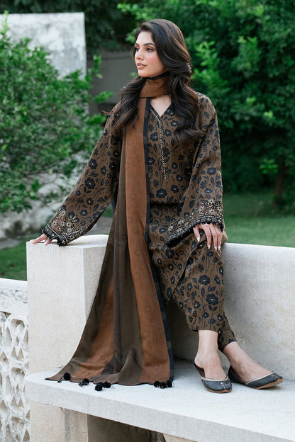 Baroque Unstitch Replica: Lawn Suit with Silk Dupatta