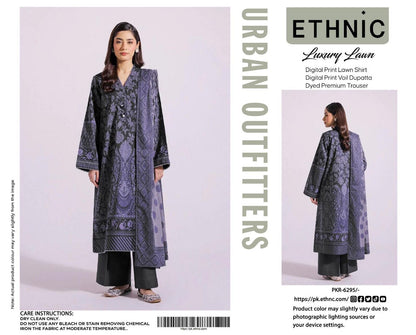 Ethnic by Outfitters 2K25 Summer Collection: Digital Lawn Suit with Printed Diamond Doria Dupatta