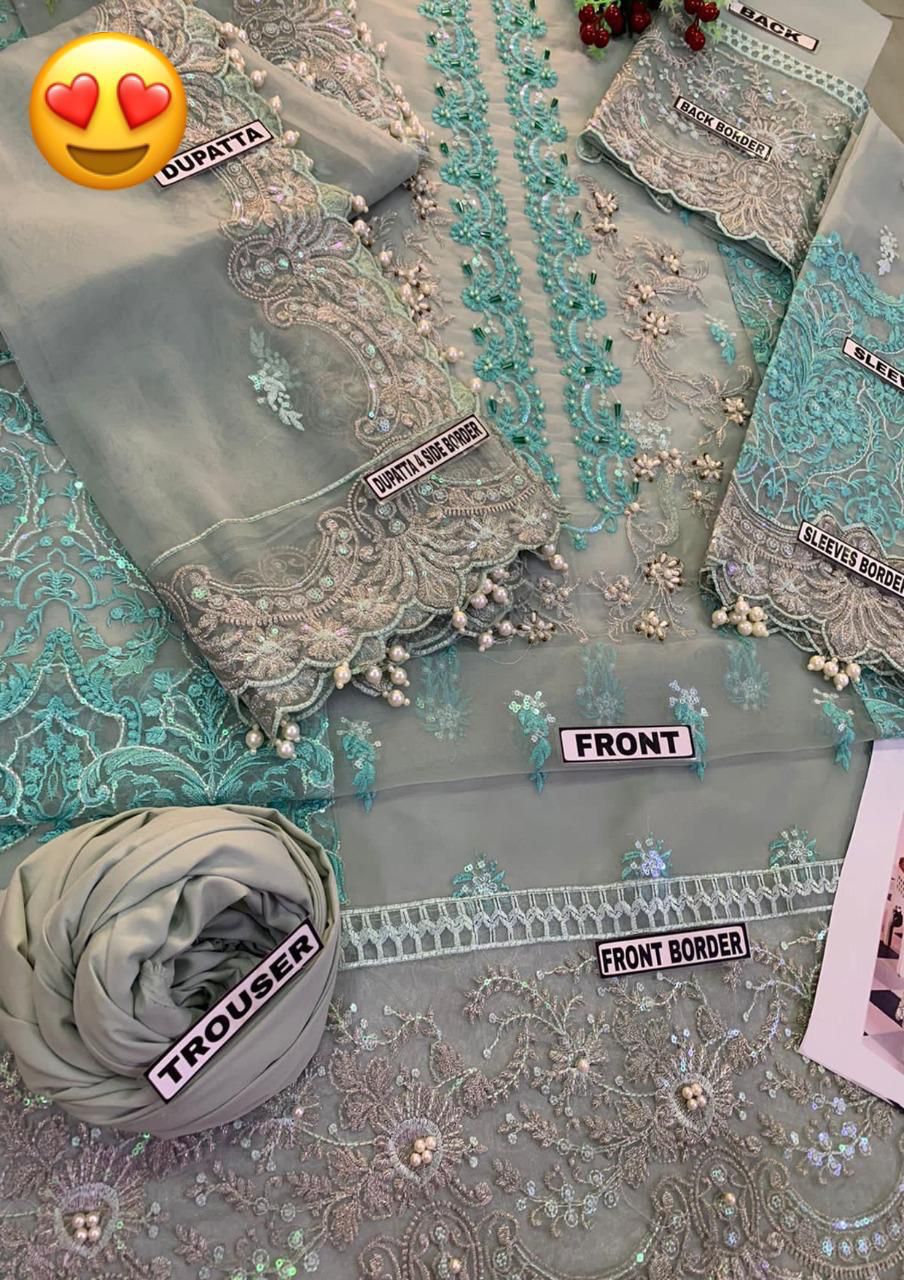 ELAAF Bridal Organza Collection: Embroidered Shirt & Dupatta with Malai Trouser