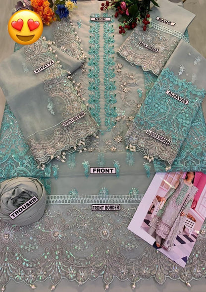 ELAAF Bridal Organza Collection: Embroidered Shirt & Dupatta with Malai Trouser