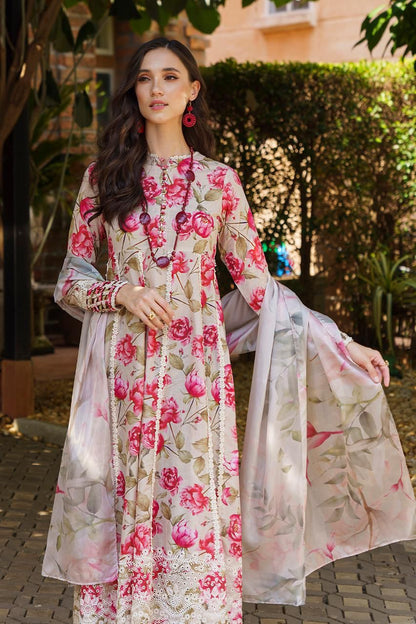 Iznik Lawn Collection 2025: Printed Lawn Suit with Embroidered Dupatta