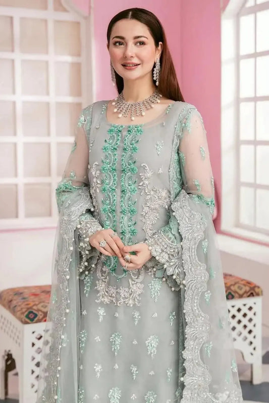 ELAAF Bridal Organza Collection: Embroidered Shirt & Dupatta with Malai Trouser