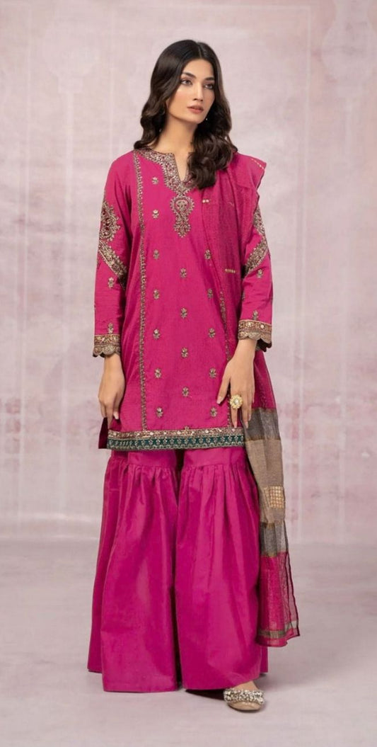 Maria B Luxury Unstitched 3-Piece Suit with Diamond Dopatta