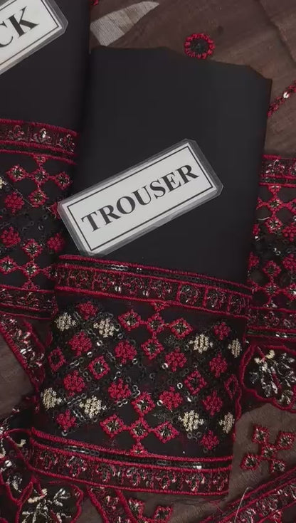 Noorma Kaamal Unstitch Replica: Elegant Chiffon Suit with Malai Trouser
