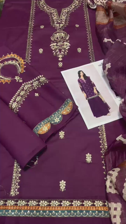Maria B Luxury Unstitched 3-Piece Suit with Diamond Dopatta